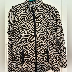 LULU-B zipper animal print jacket in tan/black tiger size‎ S